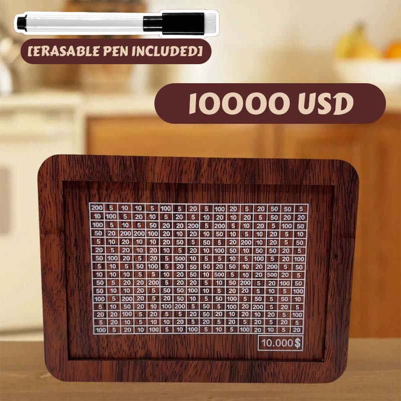 Élégante tirelire en bois avec objectif d'épargne ✨ Tirelire motivante pour petits et grands