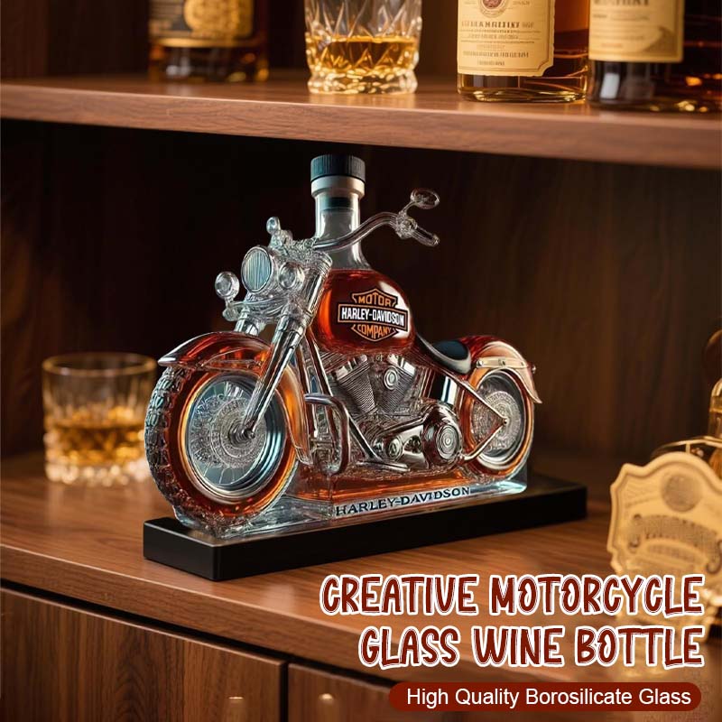 Bouteille de vin créative en verre pour moto