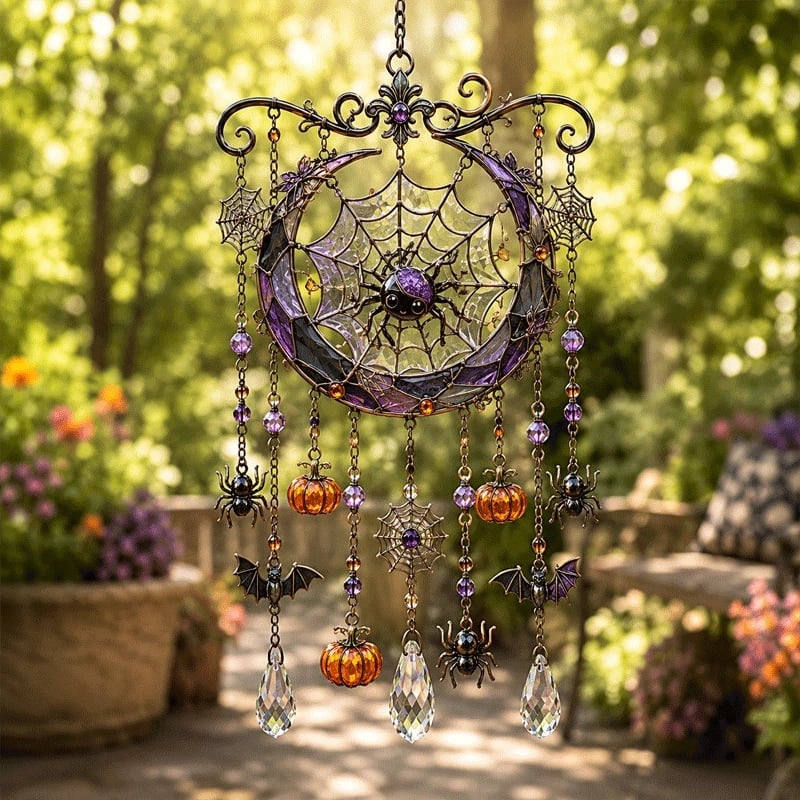 🎃Diffusez une lumière arc-en-ciel avec ces carillons éoliens gothiques d'Halloween ! 🎃✨