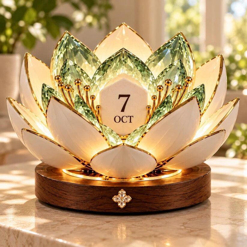 🌸 Calendrier perpétuel à floraison automatique — Calendrier floral qui affiche la date grâce à une lumière d'ambiance chaleureuse