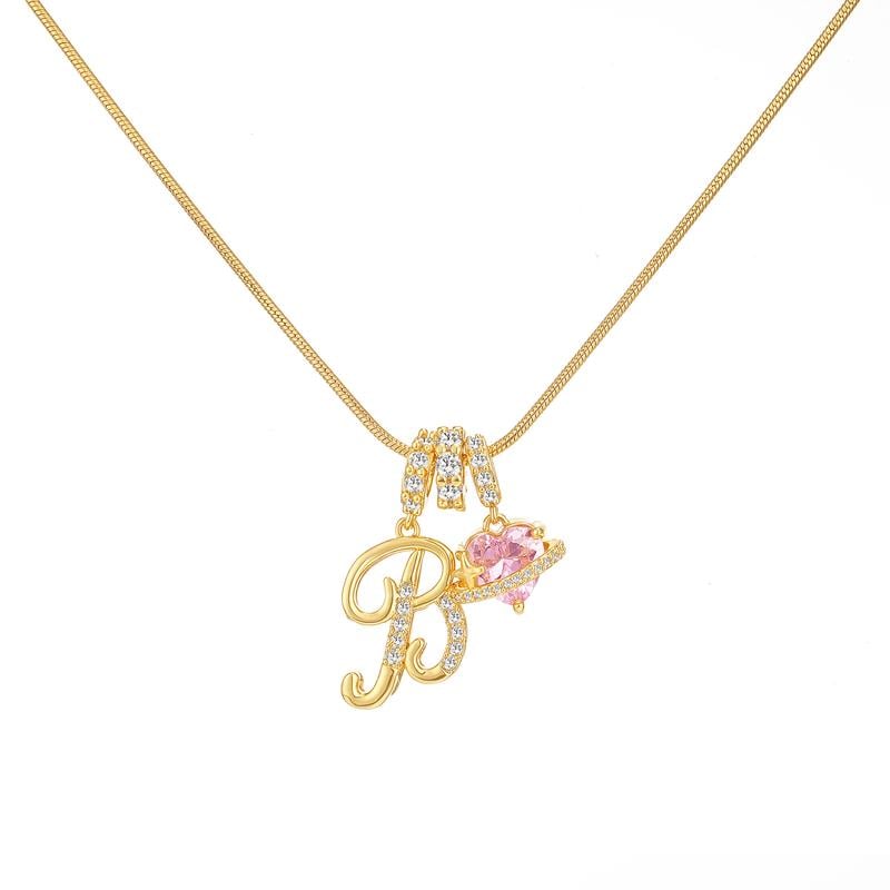 💖50% de réduction pour la Saint-Valentin✨ Collier pendentif lettre A-Z à trois rangs🎀