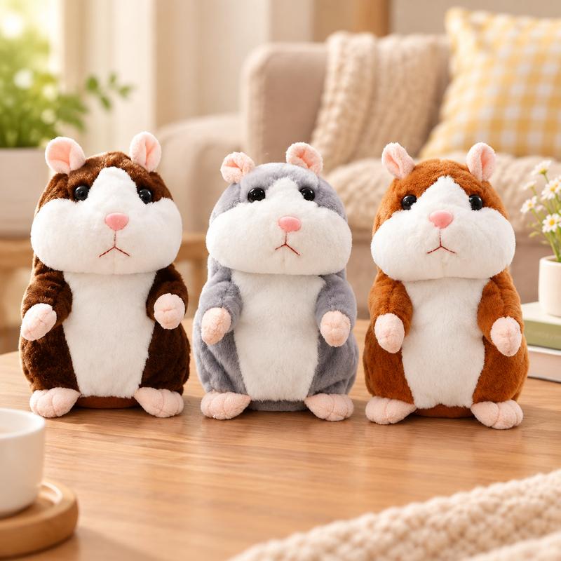 đč Peluche de hamster parlant â RĂ©pĂšte ce que vous dites et remue la tĂȘte, 3 couleurs + Ă©dition de NoĂ«l