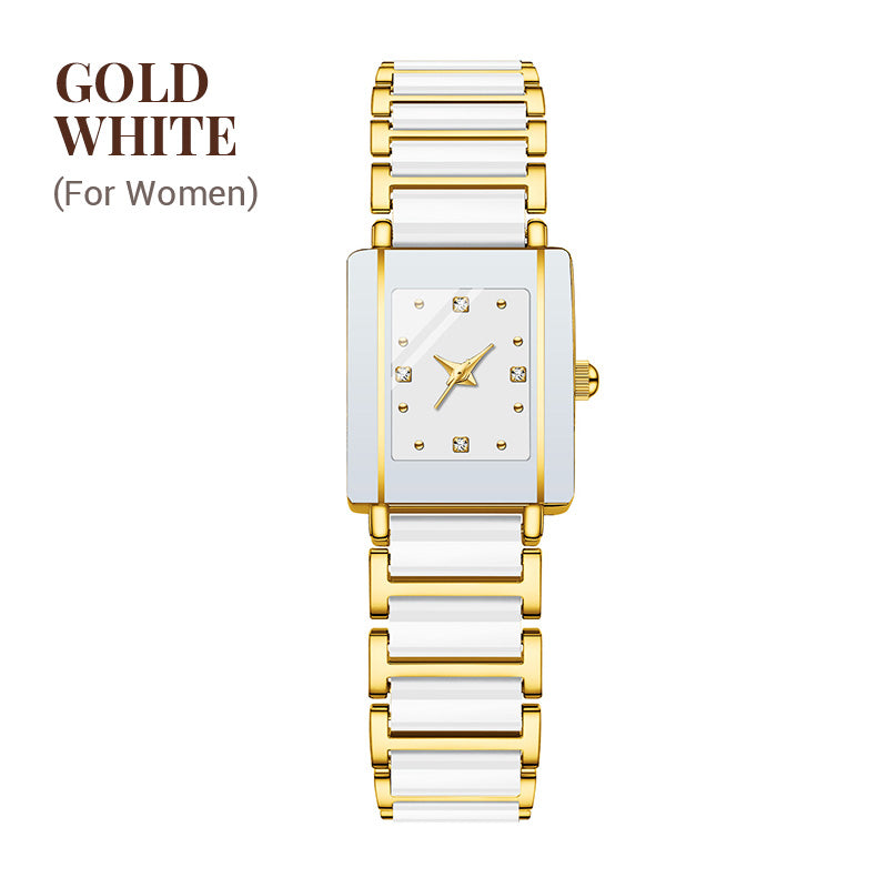⌚ Montre élégante à bracelet en céramique — Étanche jusqu'à 3 ATM, mouvement à quartz, coffret cadeau inclus