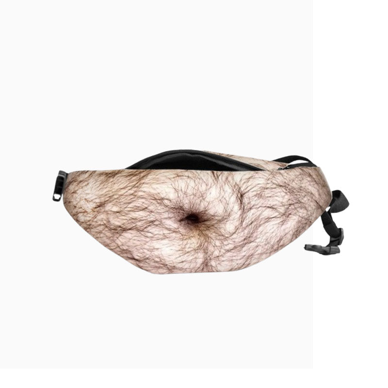 😂🎒 Sac banane rigolo — Un sac banane en forme de ventre, d'un réalisme hilarant, qui a l'air incroyablement vrai