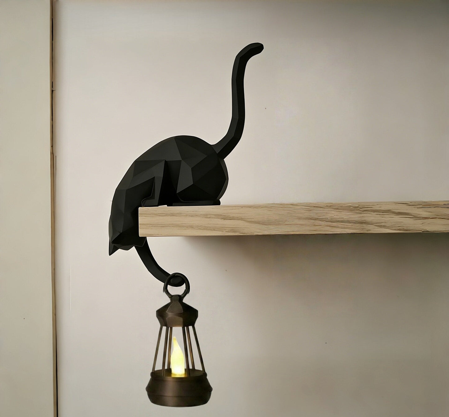 🐾 Crochet d'angle pour étagère « Chat grimpeur » : un porte-clés et un objet de décoration mignon, sans perçage ! 🐈