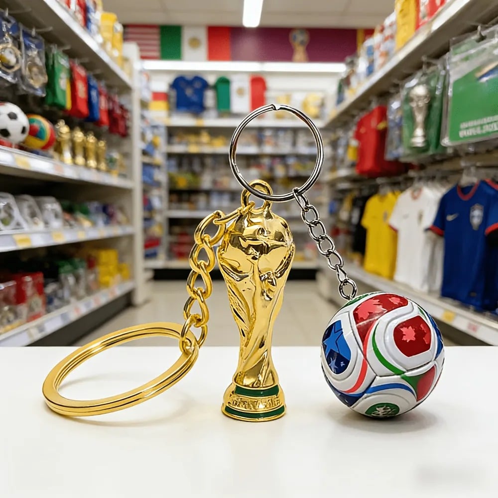 🏆 Porte-clés Coupe du monde 2026 : trophée et ballon de foot en édition limitée, le cadeau idéal pour les fans ! 🇨🇦🇲🇽🇺🇸