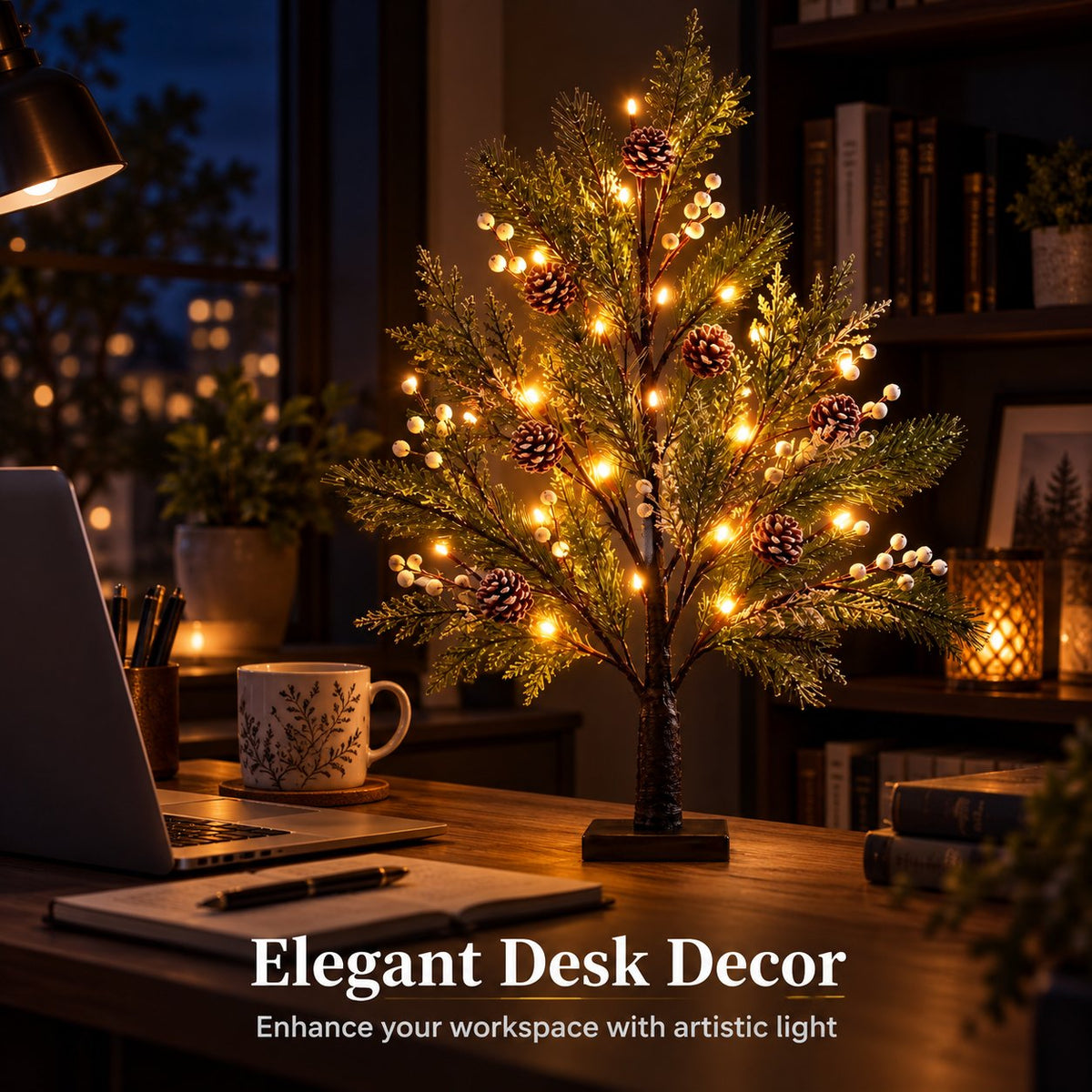 🌿✨ Élégante lampe LED en forme d'arbre — Branches souples et éclairage d'ambiance chaleureux