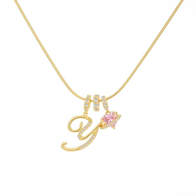 💖50% de réduction pour la Saint-Valentin✨ Collier pendentif lettre A-Z à trois rangs🎀