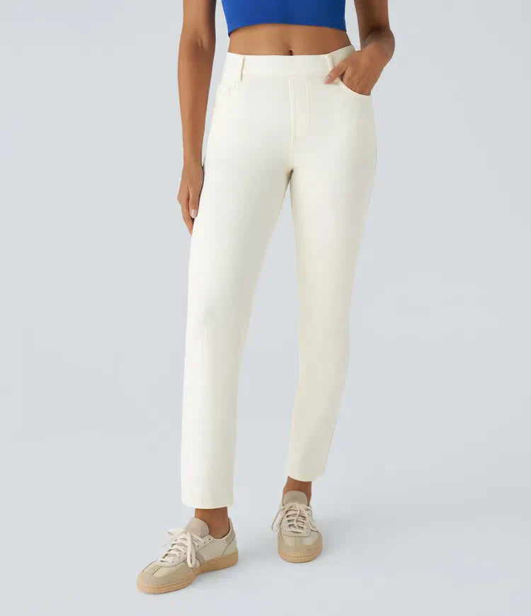 Pantalon taille haute élastique et confortable