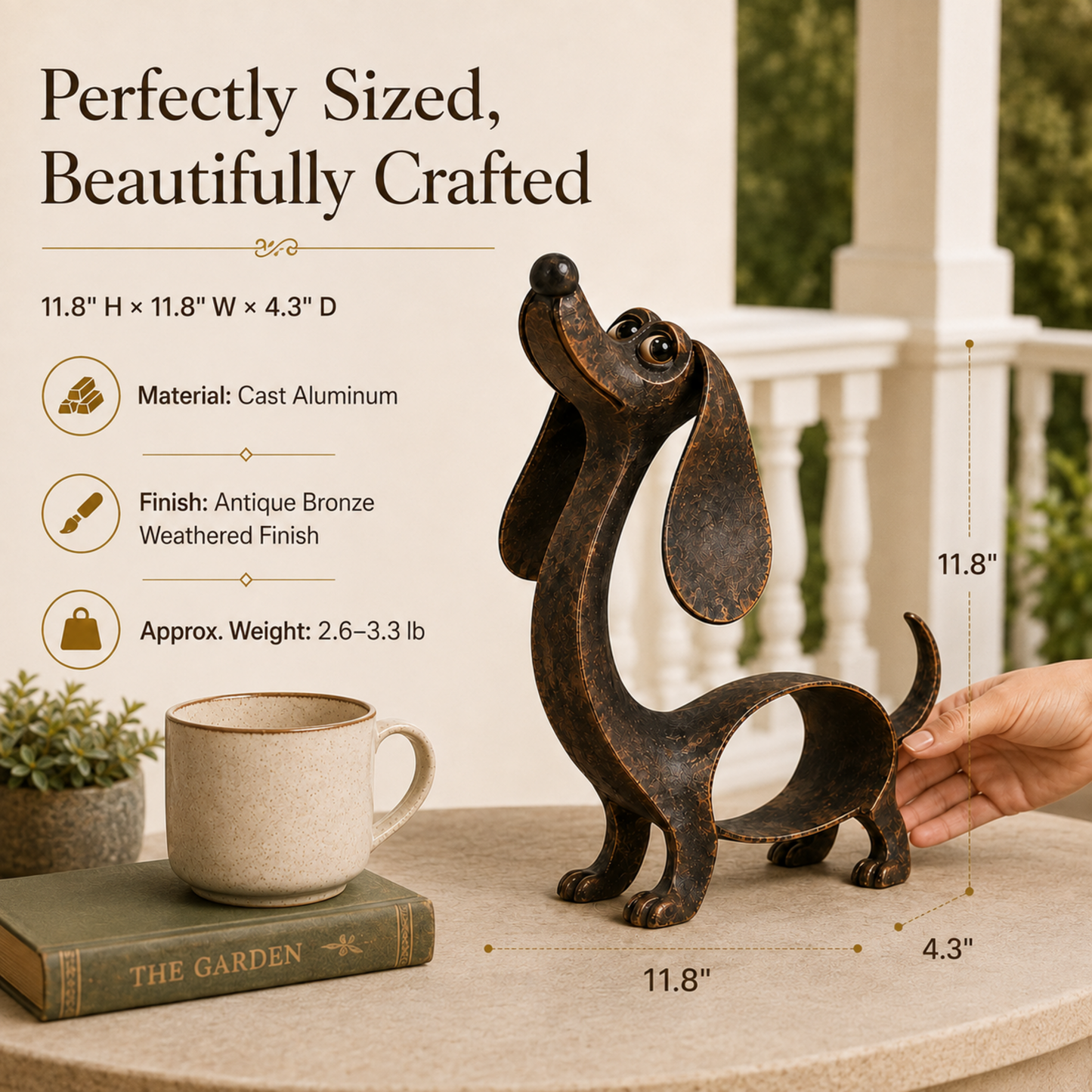 🐾✨ Un personnage inoubliable — Sculpture en métal représentant un teckel, en bronze antique