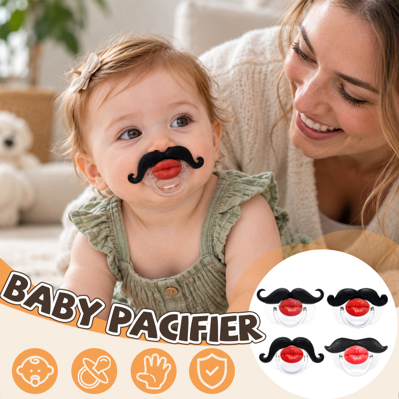 😂Sucette « Moustache » pour bébé — 4 modèles rigolos, avec un pendentif parfait pour les photos