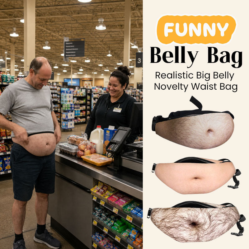 😂🎒 Sac banane rigolo — Un sac banane en forme de ventre, d'un réalisme hilarant, qui a l'air incroyablement vrai
