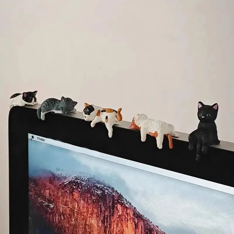 🎁Dernier jour ! 49 % de réduction !🐱Mini figurines de chats de bureau – Lot de 5 adorables chatons de dessin animé