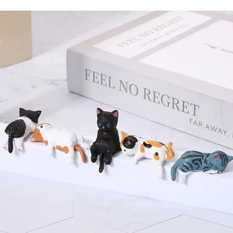 🎁Dernier jour ! 49 % de réduction !🐱Mini figurines de chats de bureau – Lot de 5 adorables chatons de dessin animé