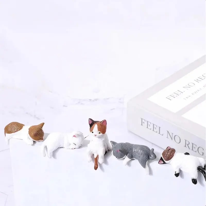 🎁Dernier jour ! 49 % de réduction !🐱Mini figurines de chats de bureau – Lot de 5 adorables chatons de dessin animé