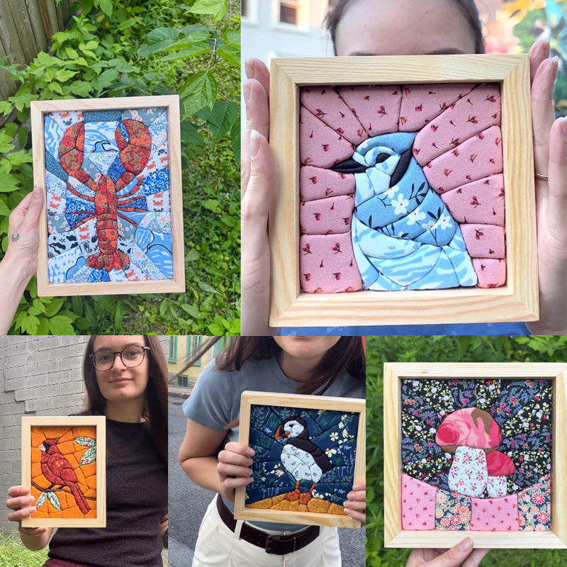 🖼️Une œuvre d'art rustique en patchwork, cousue à la main et encadrée ! 🌿