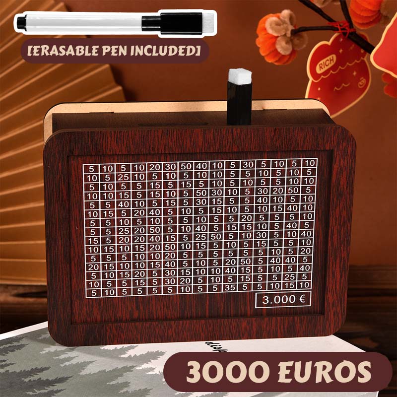 Élégante tirelire en bois avec objectif d'épargne ✨ Tirelire motivante pour petits et grands