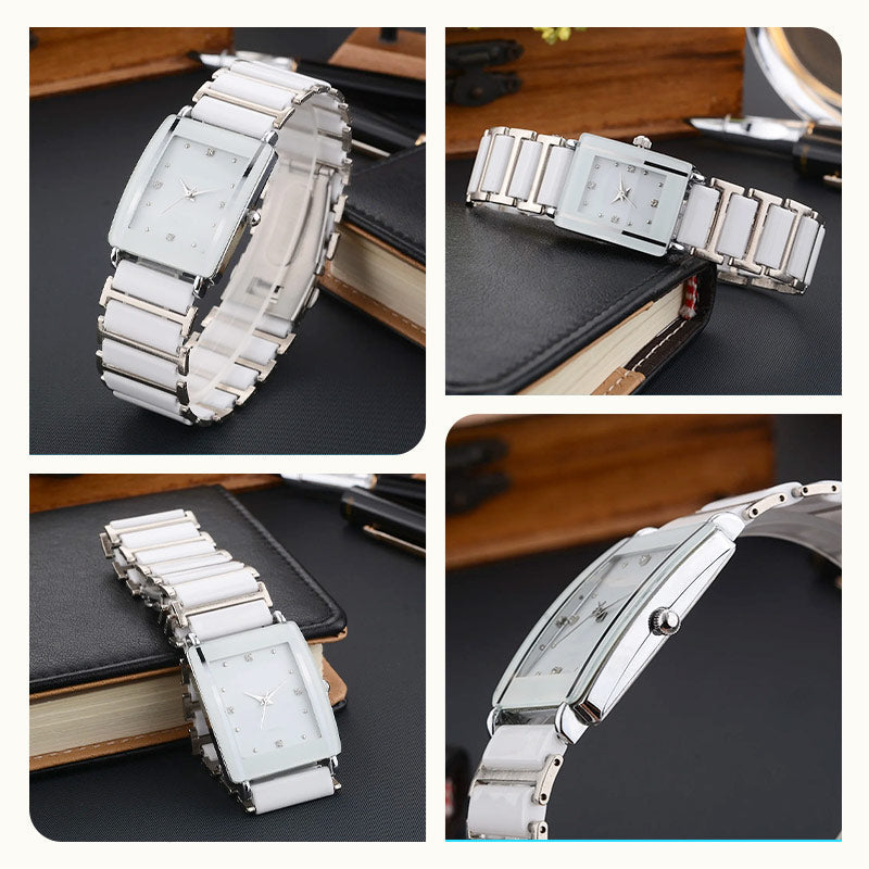 ⌚ Montre élégante à bracelet en céramique — Étanche jusqu'à 3 ATM, mouvement à quartz, coffret cadeau inclus