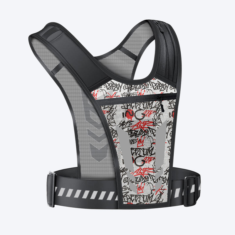 🏃 Gilet de course mains libres — Rangement pour bouteille d'eau et téléphone, et éléments réfléchissants pour plus de sécurité