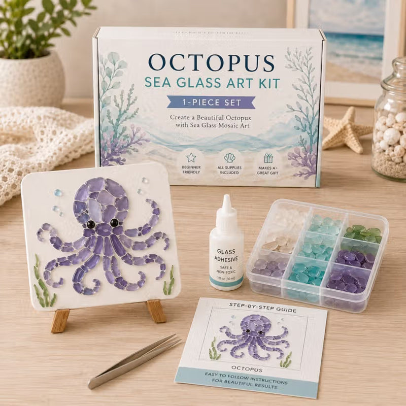 🌊✨ Kit de bricolage artistique sur le thème de l'océan – Créez un superbe chef-d'œuvre en mosaïque