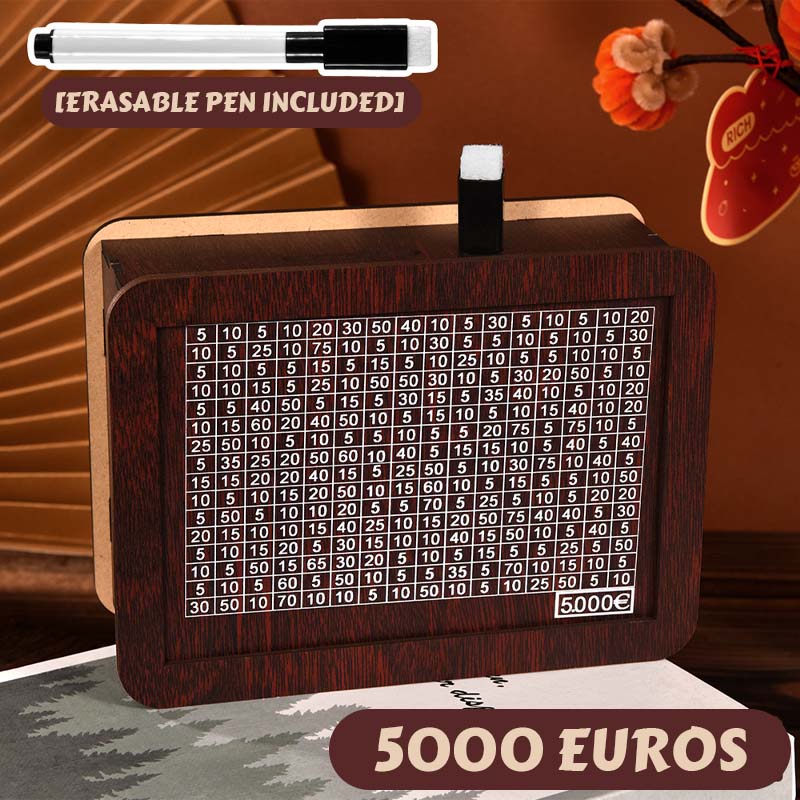 Élégante tirelire en bois avec objectif d'épargne ✨ Tirelire motivante pour petits et grands