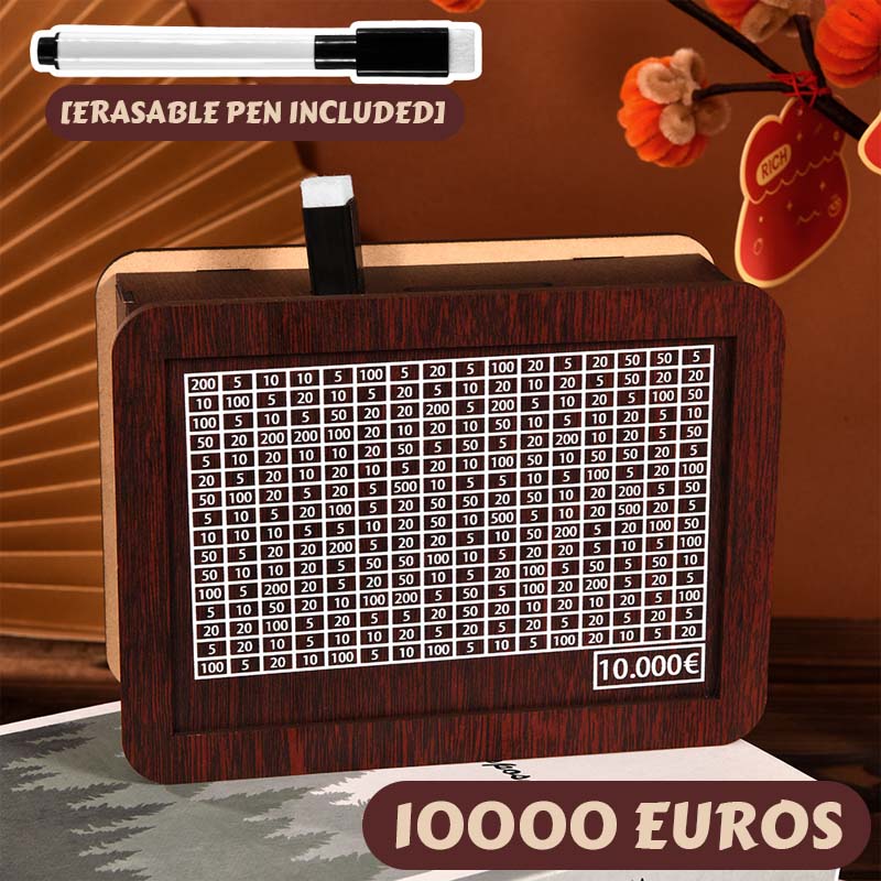 Élégante tirelire en bois avec objectif d'épargne ✨ Tirelire motivante pour petits et grands