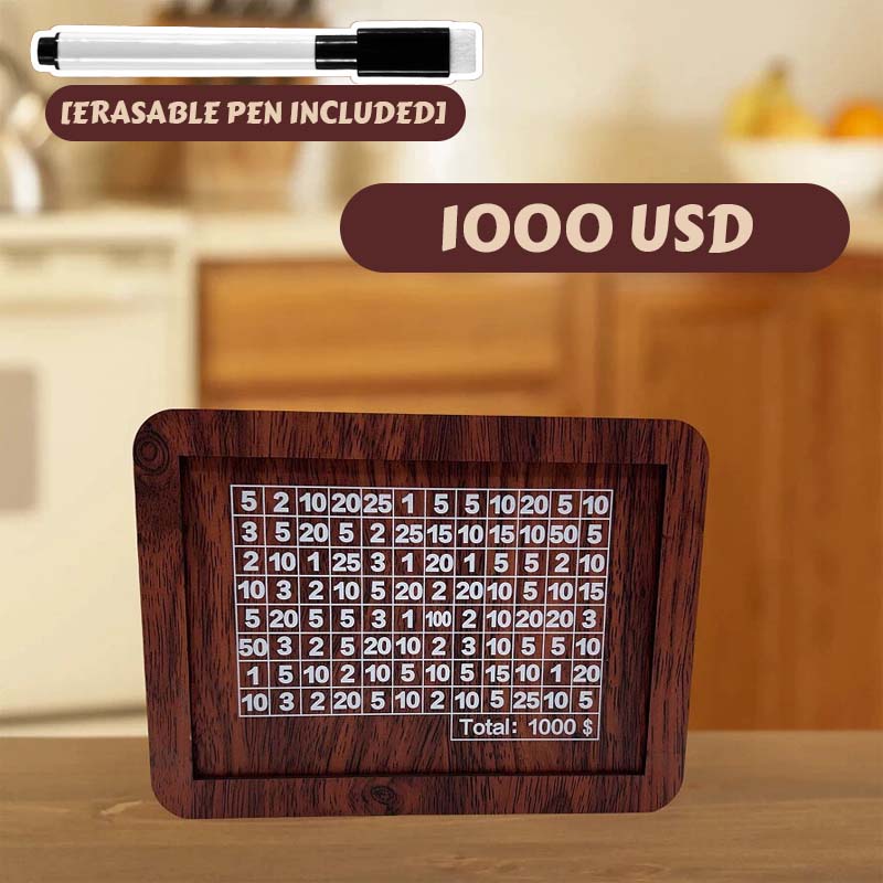 Élégante tirelire en bois avec objectif d'épargne ✨ Tirelire motivante pour petits et grands