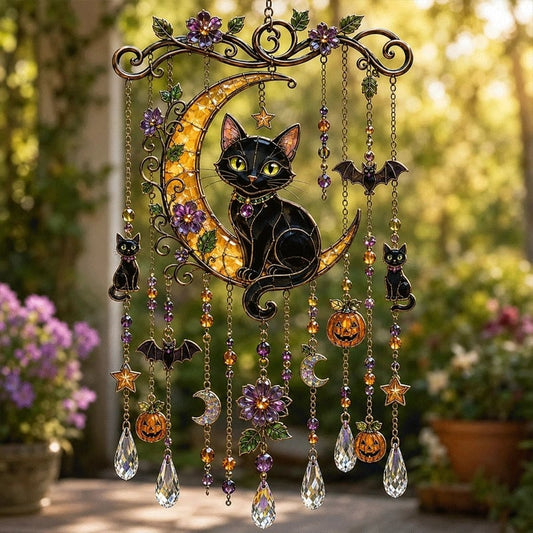🎃Diffusez une lumière arc-en-ciel avec ces carillons éoliens gothiques d'Halloween ! 🎃✨