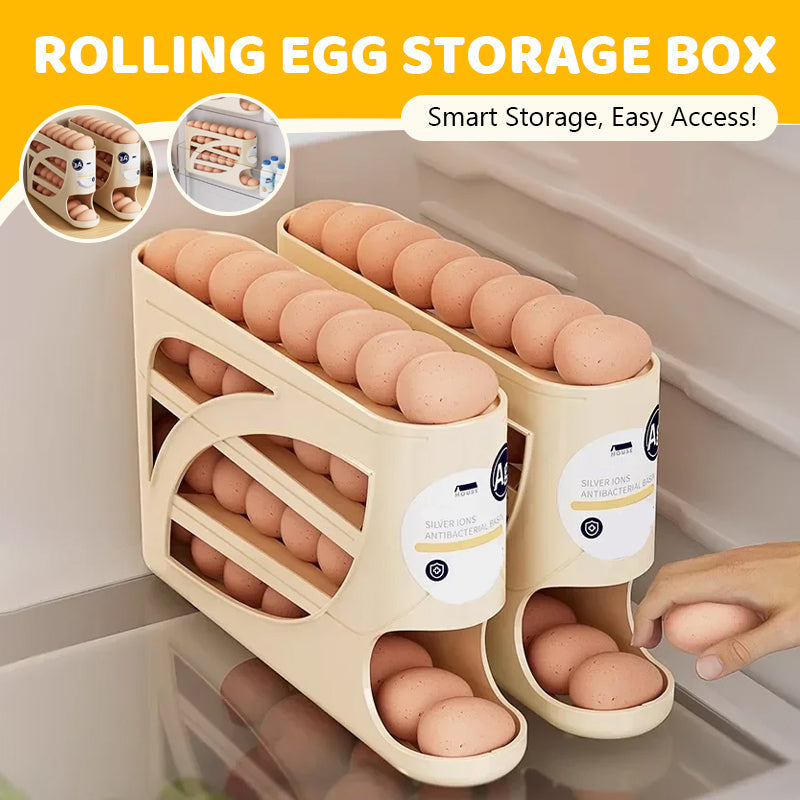 Organisateur à œufs roulant – Rangement peu encombrant pour réfrigérateur (30 œufs) 🥚