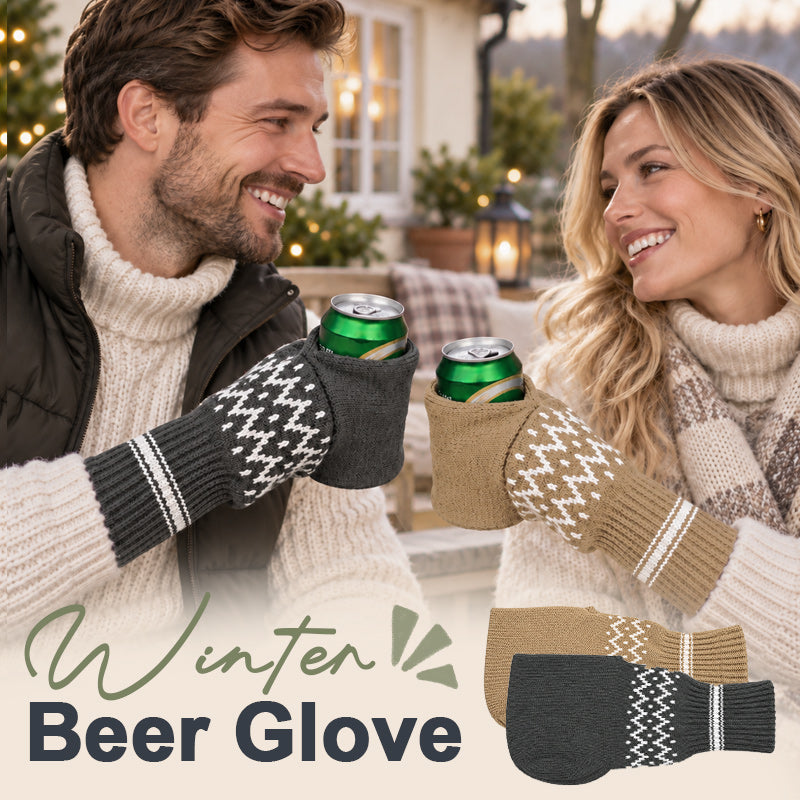 🧤🍺 Gant à bière d'hiver — Porte-verre avec poche chauffante