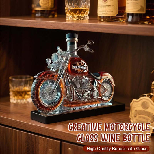Bouteille de vin créative en verre pour moto