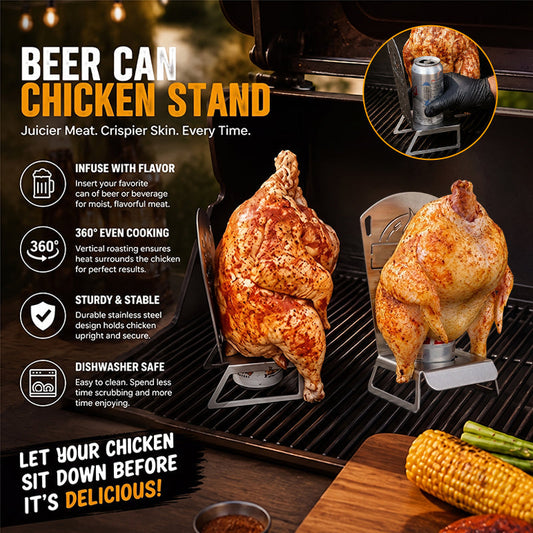 🍗 Support pour poulet à la canette de bière : support vertical pour barbecue et four ! 🍻