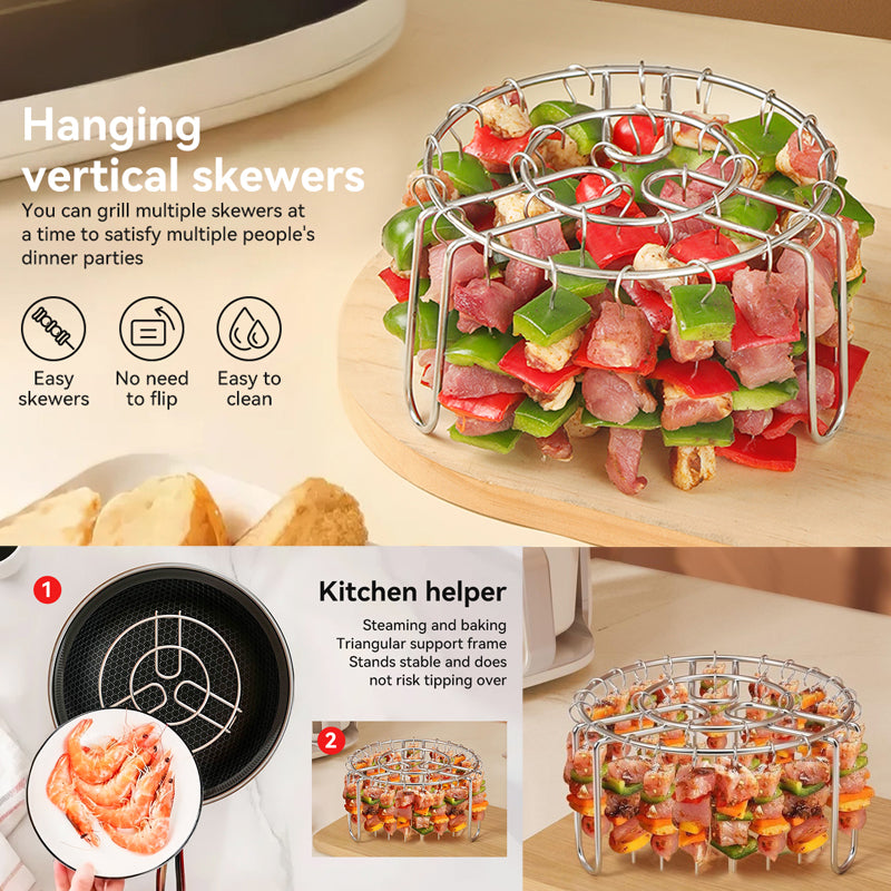 Savourez des brochettes parfaitement croustillantes et juteuses préparées dans votre friteuse à air chaud ! 🍢✨