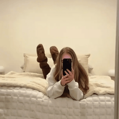 Chaussettes hautes en duvet d'oie pour Noël