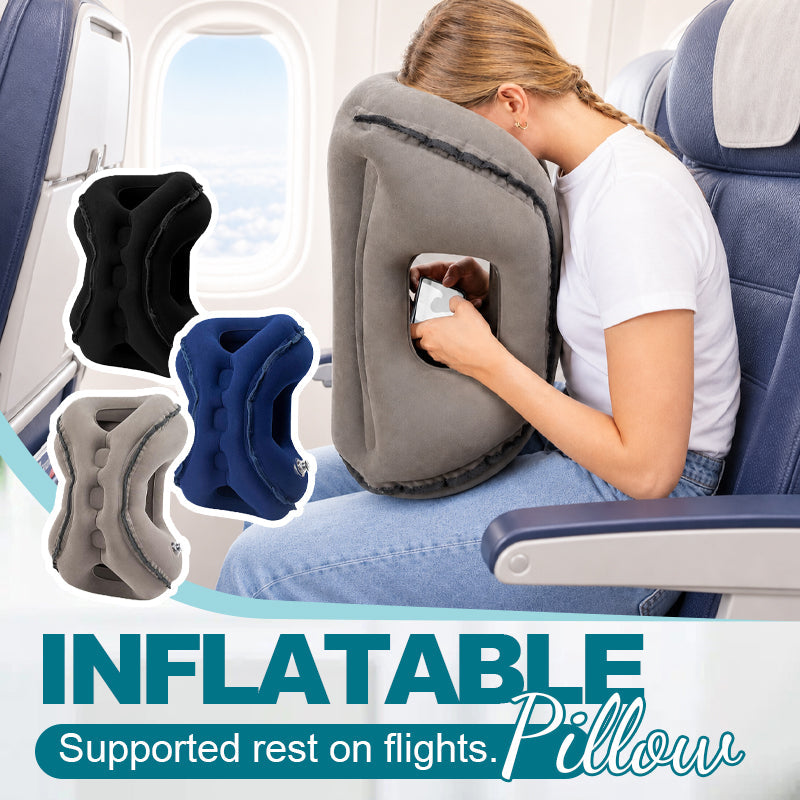 ✈️💤 Oreiller de sommeil gonflable portable pour avion — Soutien pour dormir sur le ventre et sur le côté