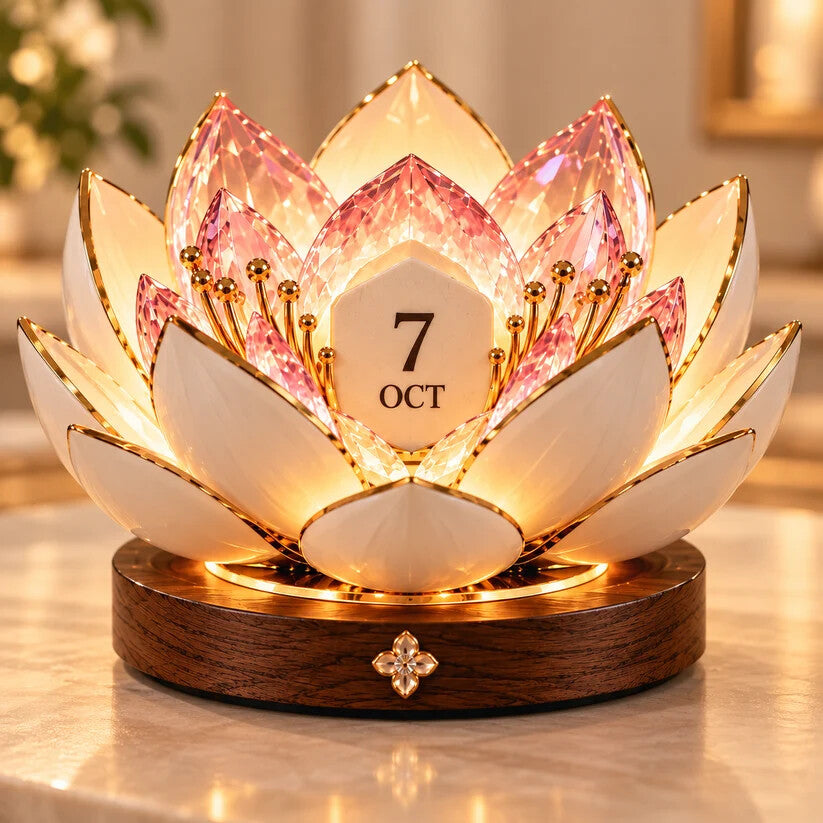 🌸 Calendrier perpétuel à floraison automatique — Calendrier floral qui affiche la date grâce à une lumière d'ambiance chaleureuse