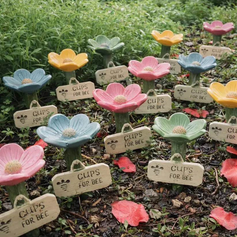 🌸Abreuvoir à abeilles en céramique en forme de fleur🐝
