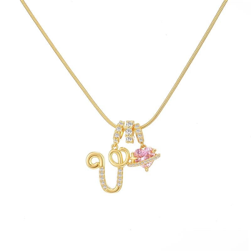 💖50% de réduction pour la Saint-Valentin✨ Collier pendentif lettre A-Z à trois rangs🎀