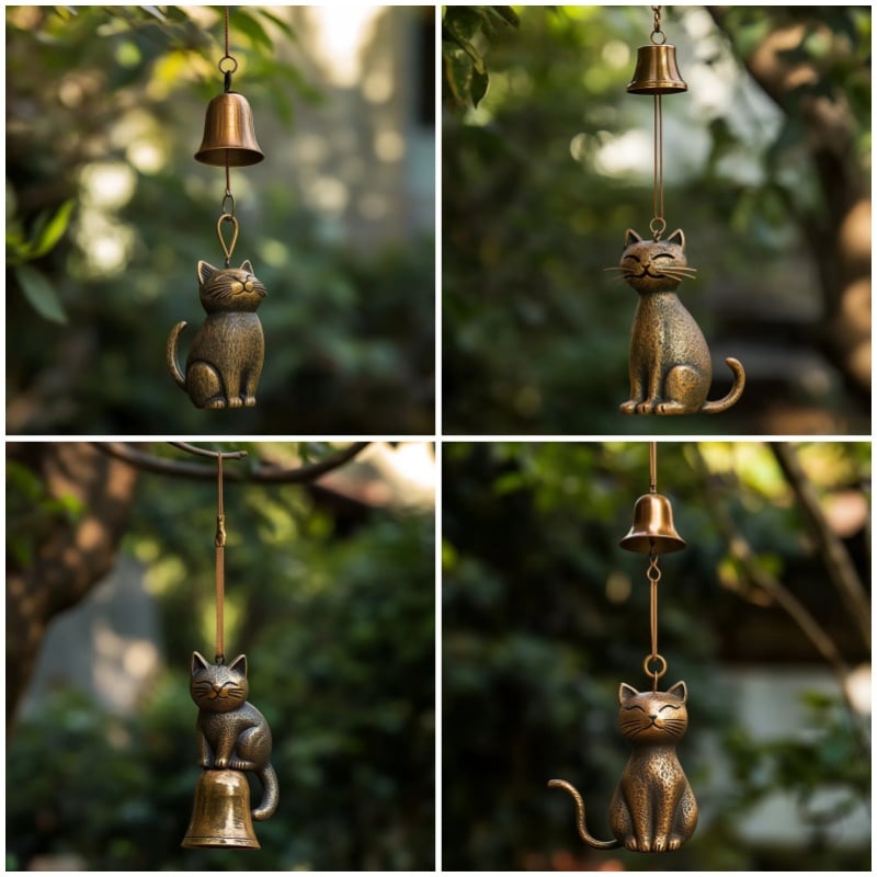 ⏳Offre spéciale : 70 % de réduction🐱Carillon éolien rétro fait main en forme de chat