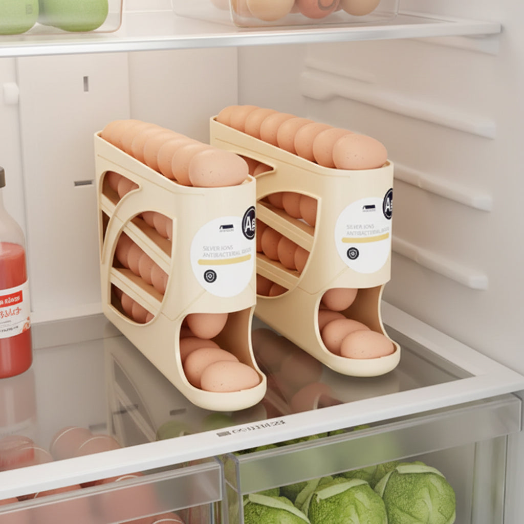 Organisateur à œufs roulant – Rangement peu encombrant pour réfrigérateur (30 œufs) 🥚