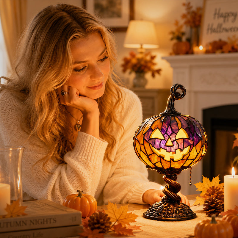 🎃 Lampe en citrouille haute : une lueur automnale chaleureuse et une décoration lumineuse pour Halloween ! 🍂