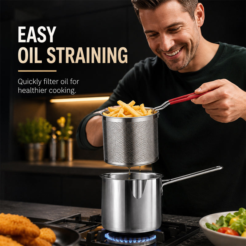 🍟 Mini-friteuse avec panier filtrant : friteuse en acier inoxydable pour petites quantités ! 🍳