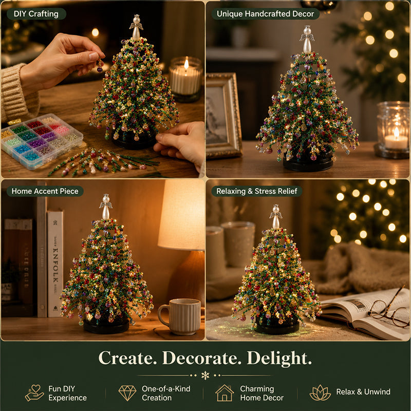 🎄✨ Kit de bricolage pour sapin de Noël en perles – 🎅 Créez votre propre décoration de Noël étincelante