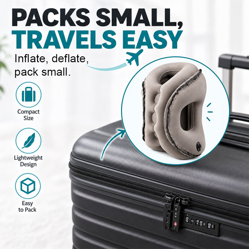 ✈️💤 Oreiller de sommeil gonflable portable pour avion — Soutien pour dormir sur le ventre et sur le côté