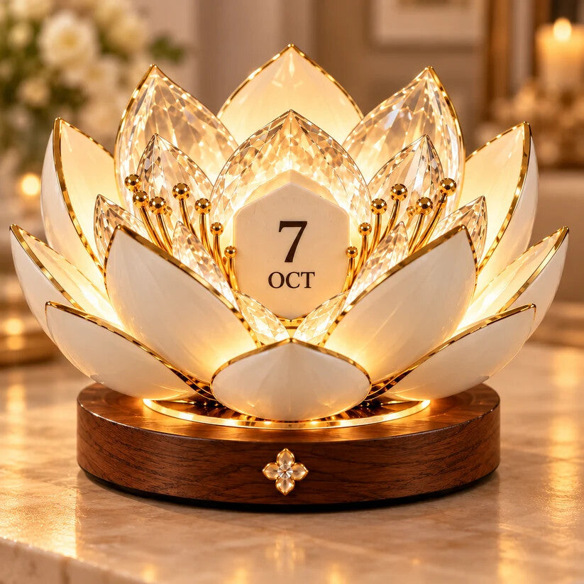 🌸 Calendrier perpétuel à floraison automatique — Calendrier floral qui affiche la date grâce à une lumière d'ambiance chaleureuse