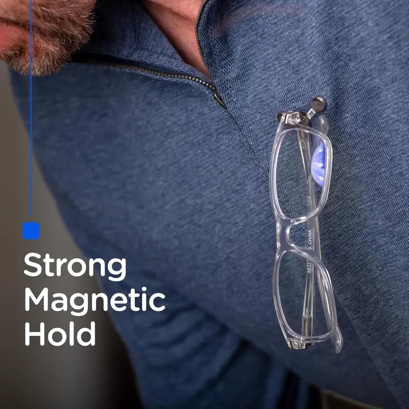 🧲 Support magnétique ultime pour lunettes : pince antidérapante et protection pour les vêtements ! 👓