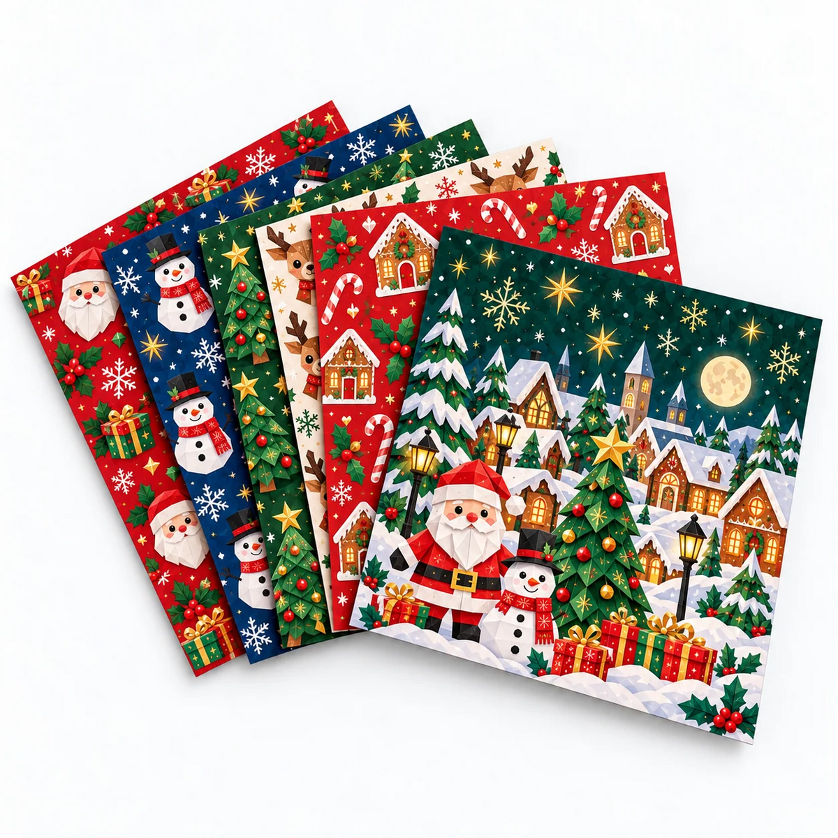 🎄✂️ Kit de bricolage de Noël en papier — 250 feuilles, 5 thèmes festifs, bricolages en papier 3D à réaliser soi-même