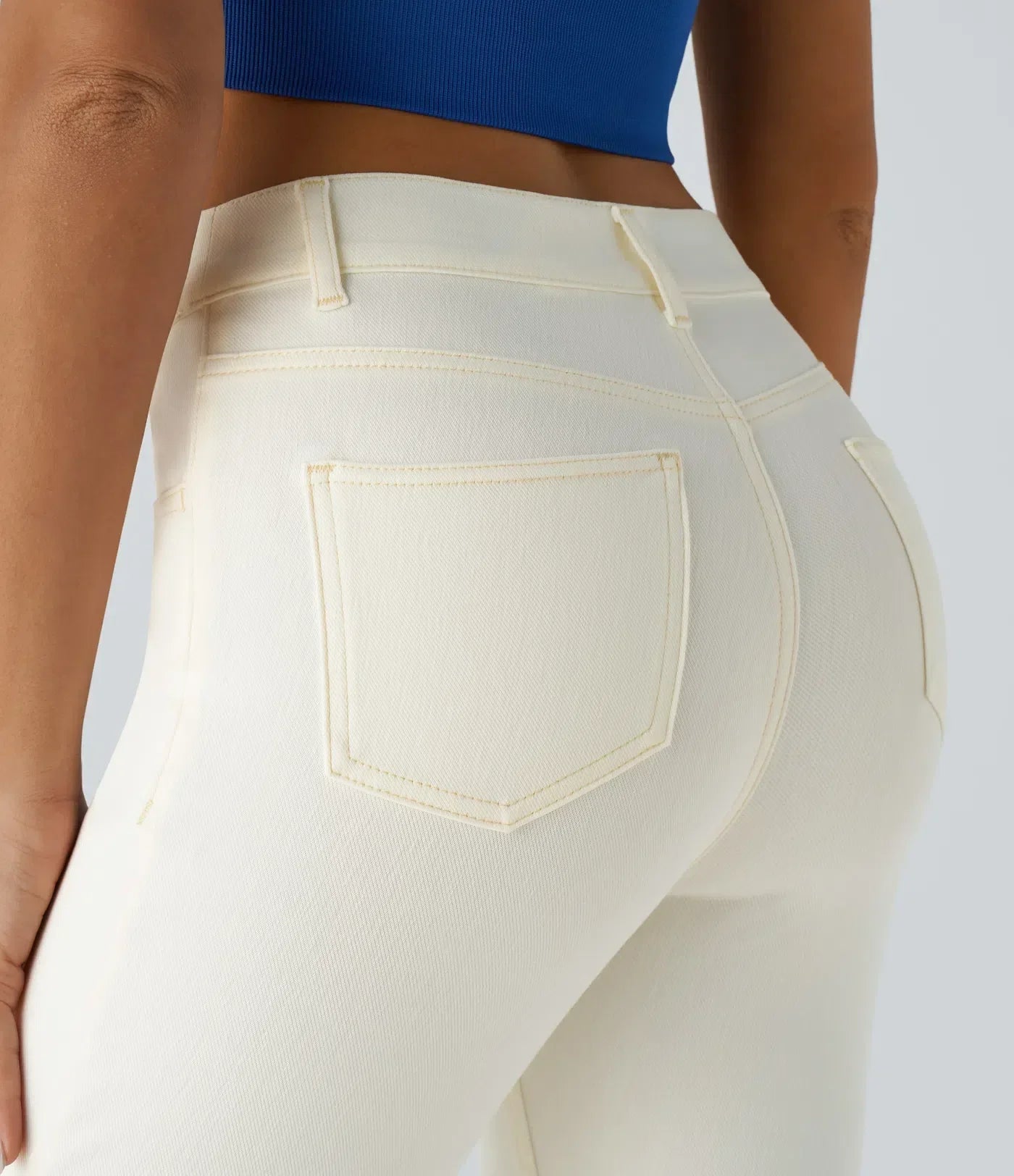 Pantalon taille haute élastique et confortable