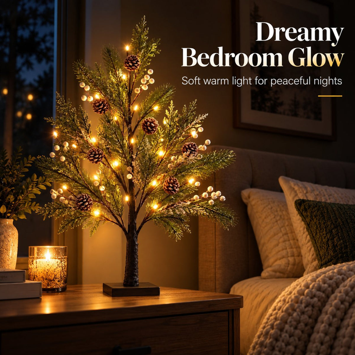 🌿✨ Élégante lampe LED en forme d'arbre — Branches souples et éclairage d'ambiance chaleureux