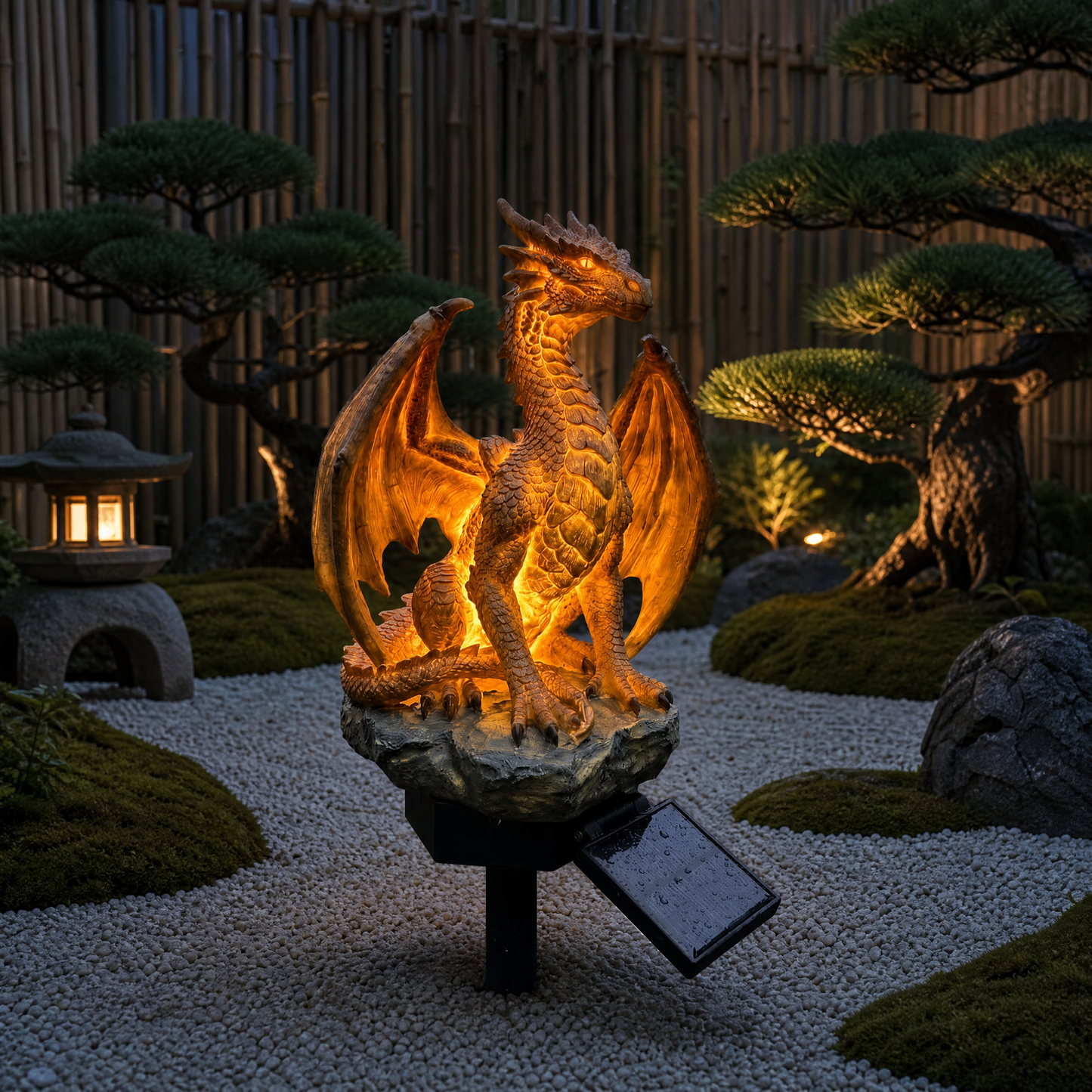 🏰 Lampe de jardin solaire « Dragon Legacy » : décoration mythique d'extérieur haut de gamme « Golden Ember » ! 🌅